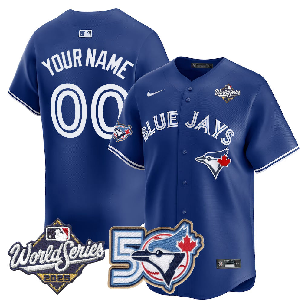 Custom Men/Women/Youth Blue Jays royal stitched jersey