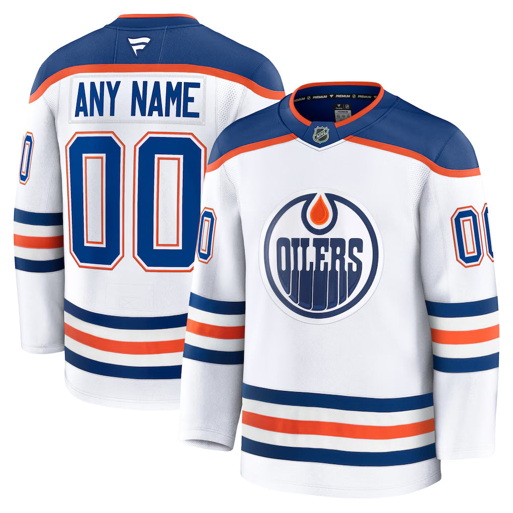 Custom Men’s Edmonton Oilers White Stitched Jersey