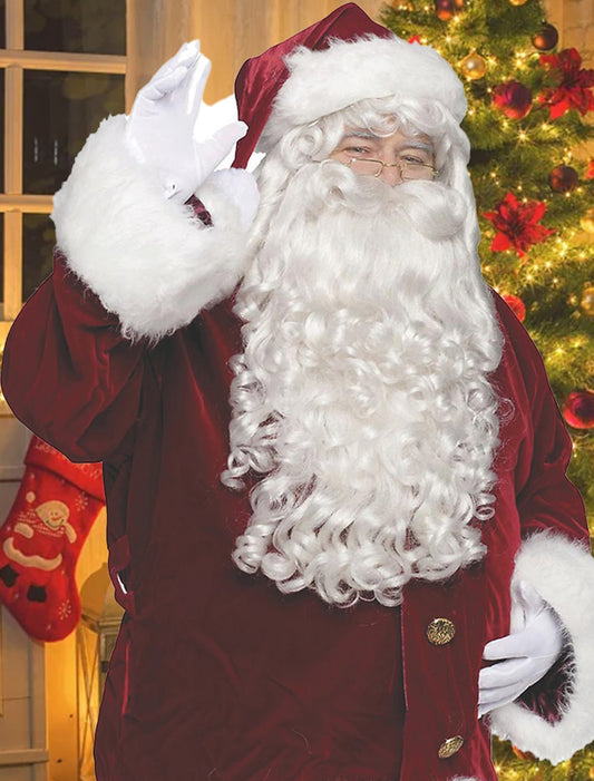 Santa Wig and Beard Set for Adults – Christmas Party Costume, Cosplay Accessories