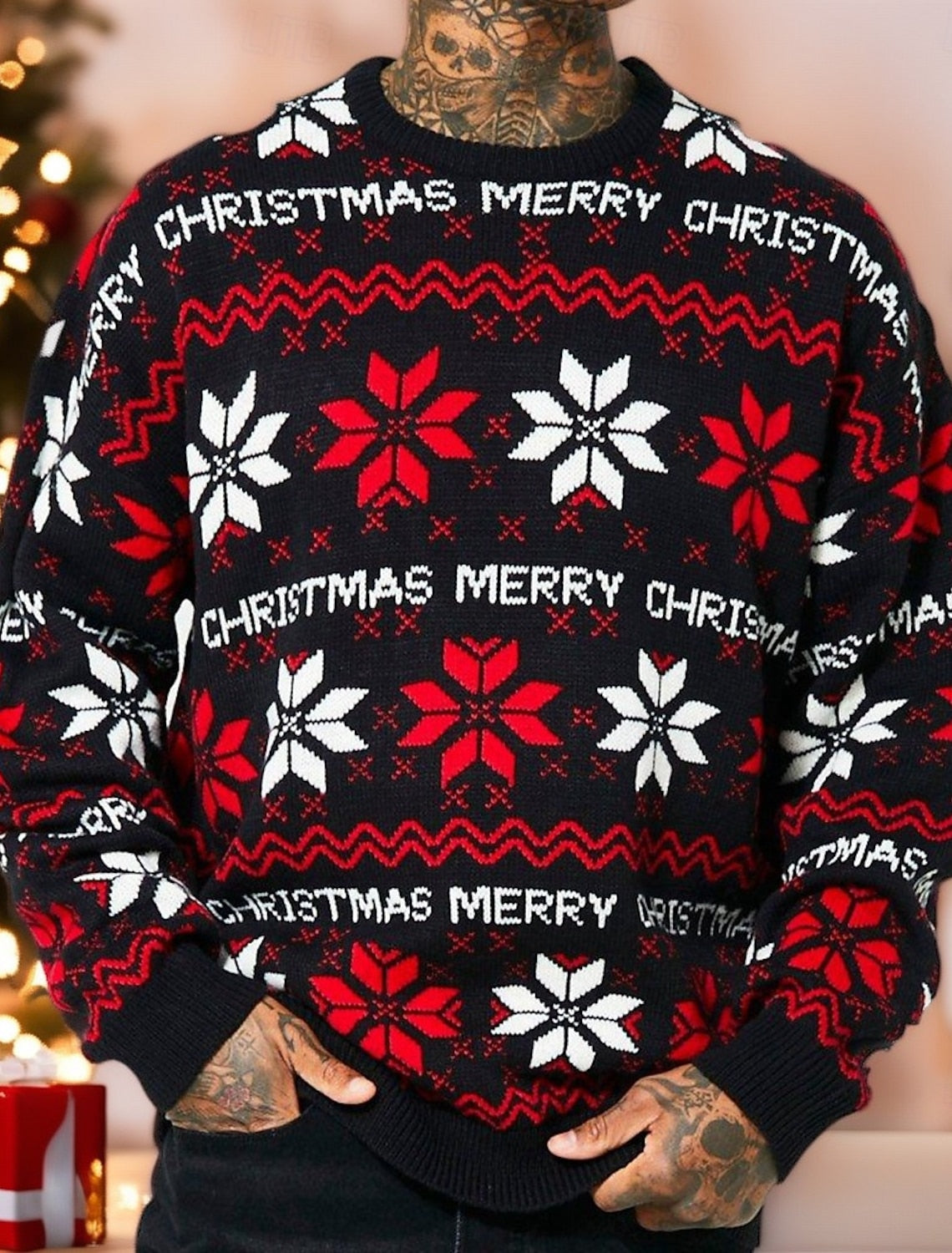 Men's Ugly Christmas Sweater Pullover – Festive Xmas Sweater for Couples & Family