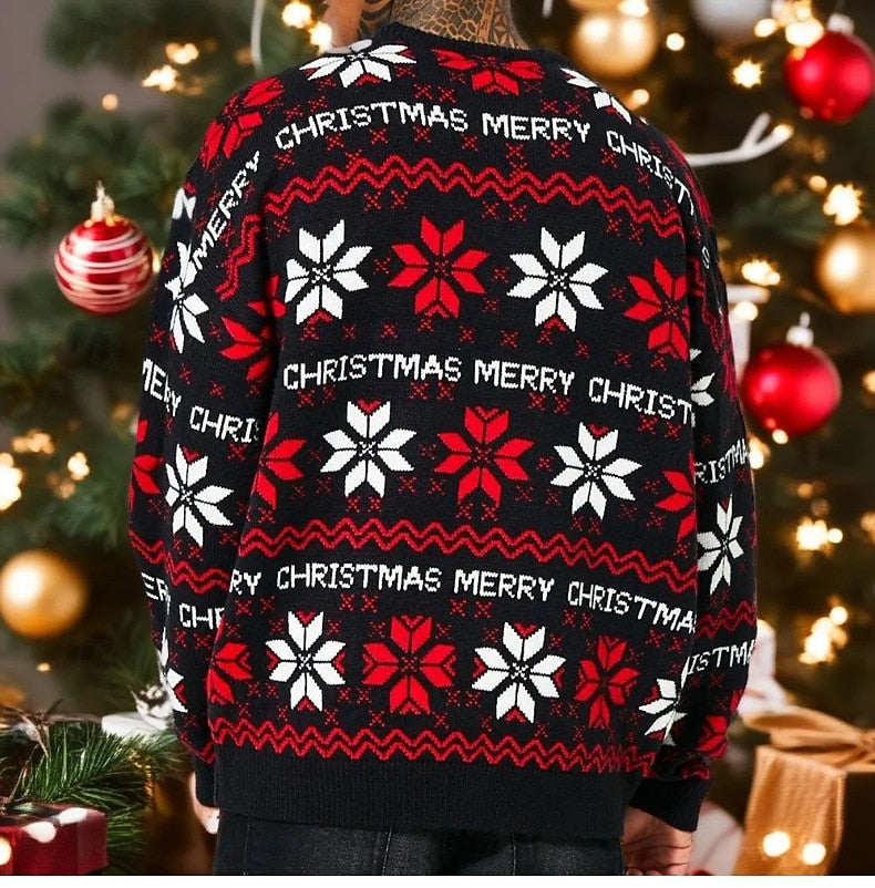 Men's Ugly Christmas Sweater Pullover – Festive Xmas Sweater for Couples & Family