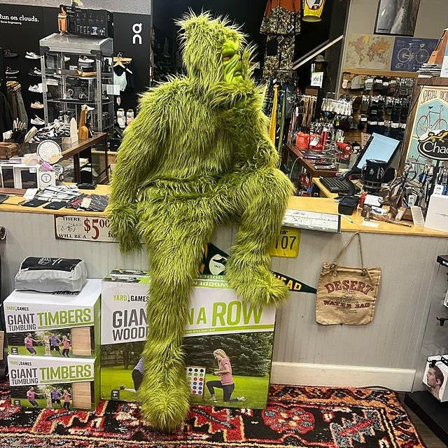 Green Monster Christmas Furry Onesie – Santa Cosplay Jumpsuit for Kids & Adults