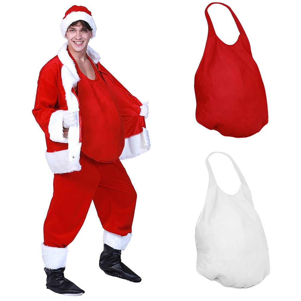 Santa Claus Fake Belly Costume Prop – Christmas Dress-Up Accessory for Men & Women