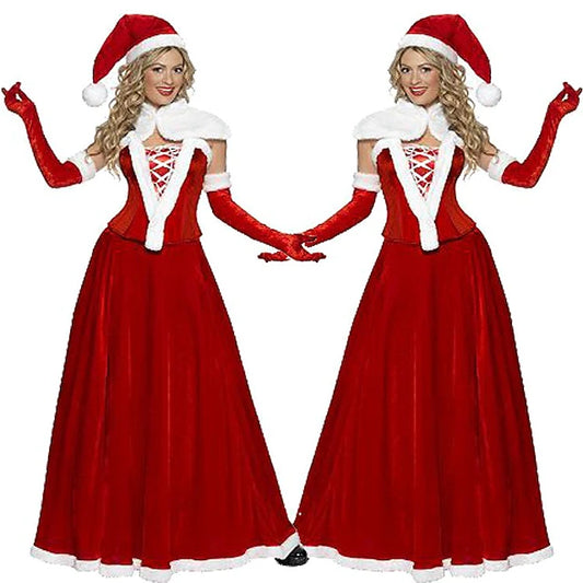 Women's Santa & Mrs. Claus Costume – Adult Christmas Carnival Cosplay Outfit
