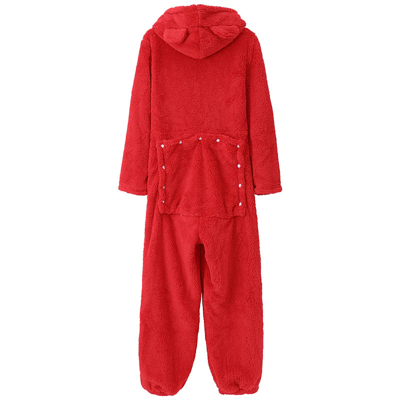 Women's Sherpa Fleece Onesie – Warm Plush Hoodie Jumpsuit, Cozy Homewear