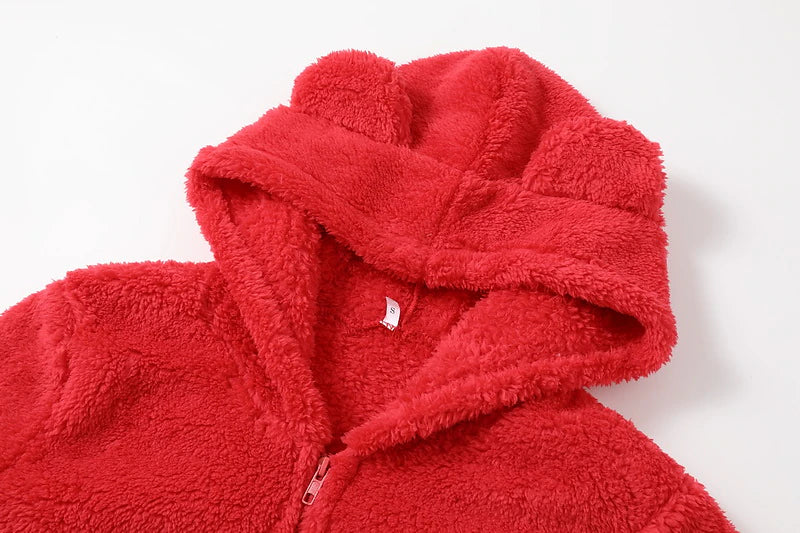 Women's Sherpa Fleece Onesie – Warm Plush Hoodie Jumpsuit, Cozy Homewear