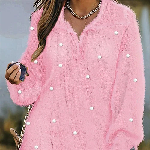 Women’s Christmas Mini Dress – Casual V-Neck Long Sleeve Holiday Party Dress, Regular Fit