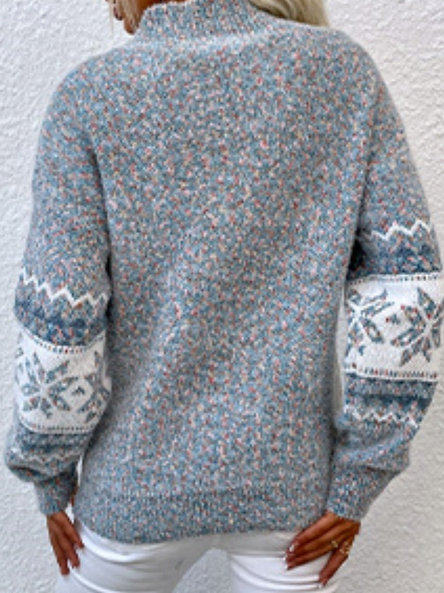 Women's Christmas Sweater Casual Soft Ribbed Knit Crew Neck Long Sleeve Pullover Tops