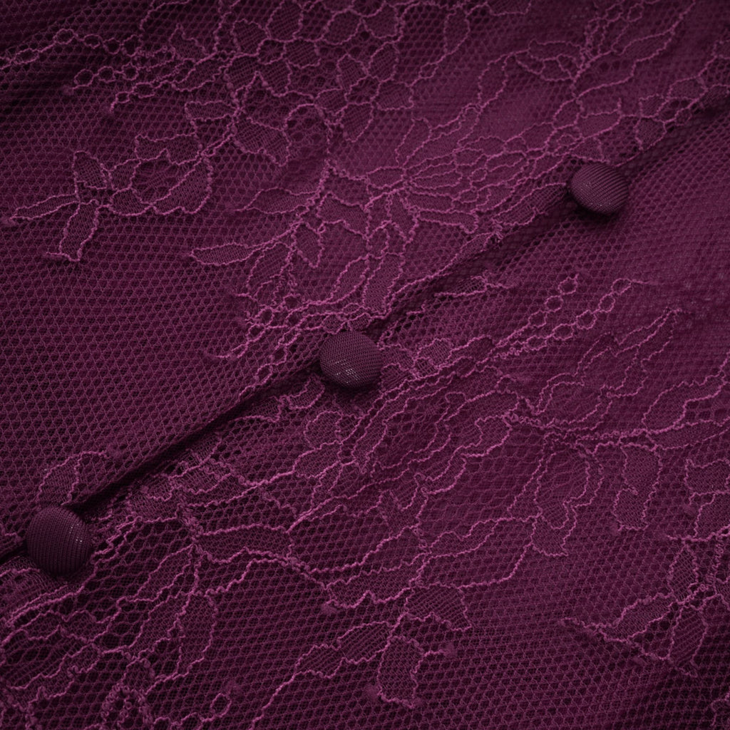 Borbála Magenta Lace Bodice Ruched Maxi Dress