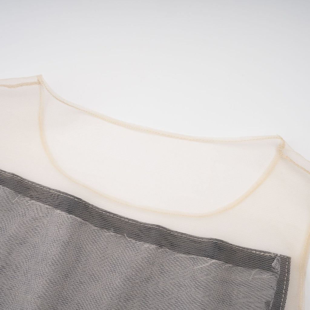 Sandrine blue denim semi-sheer bodysuit