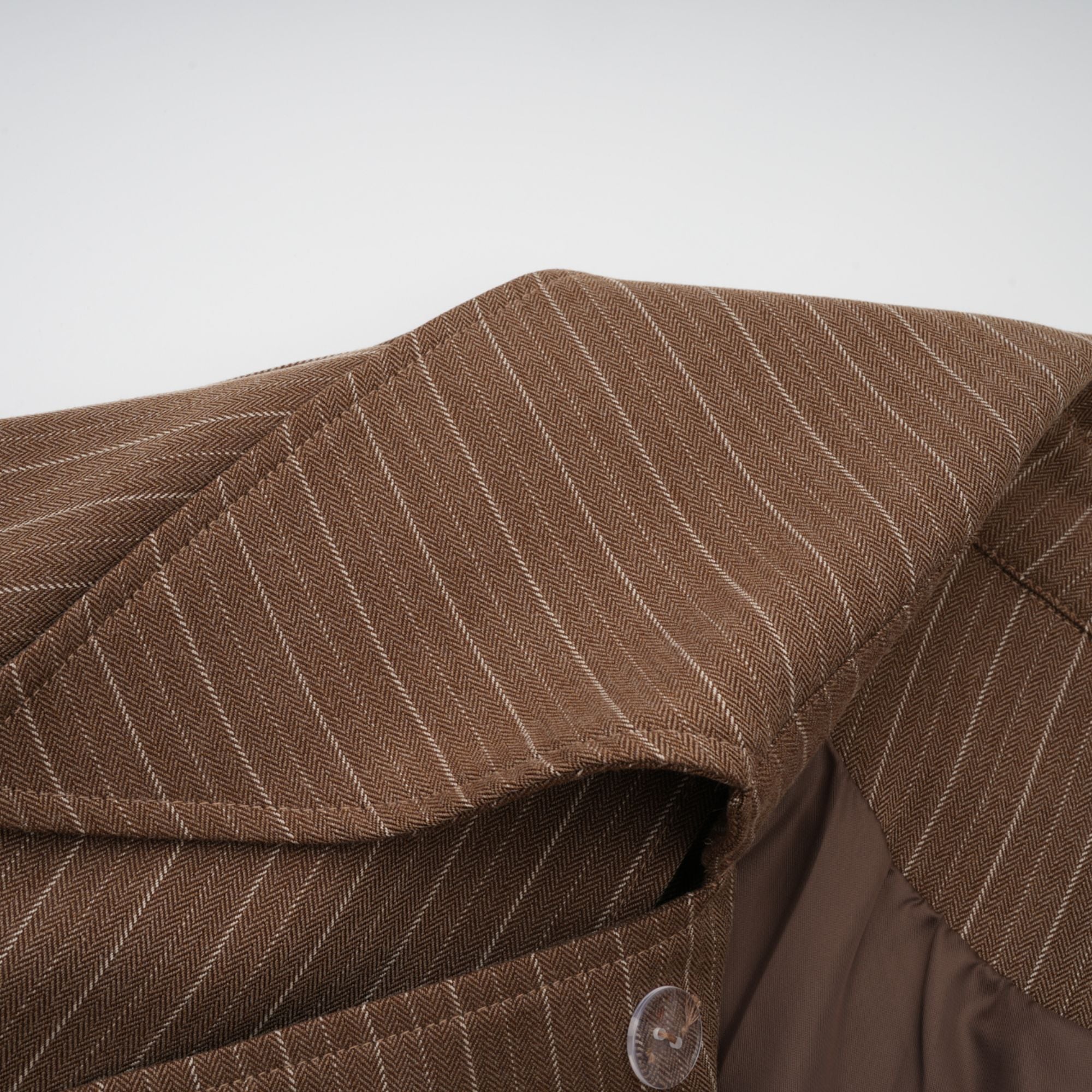 Clémence Brown Striped Trench Coat & Trousers Set