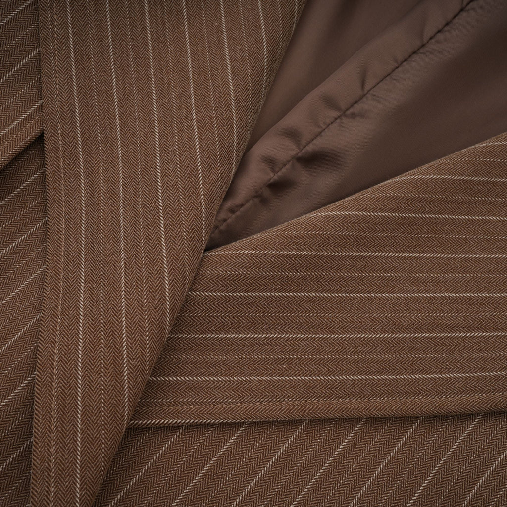 Clémence Brown Striped Trench Coat & Trousers Set