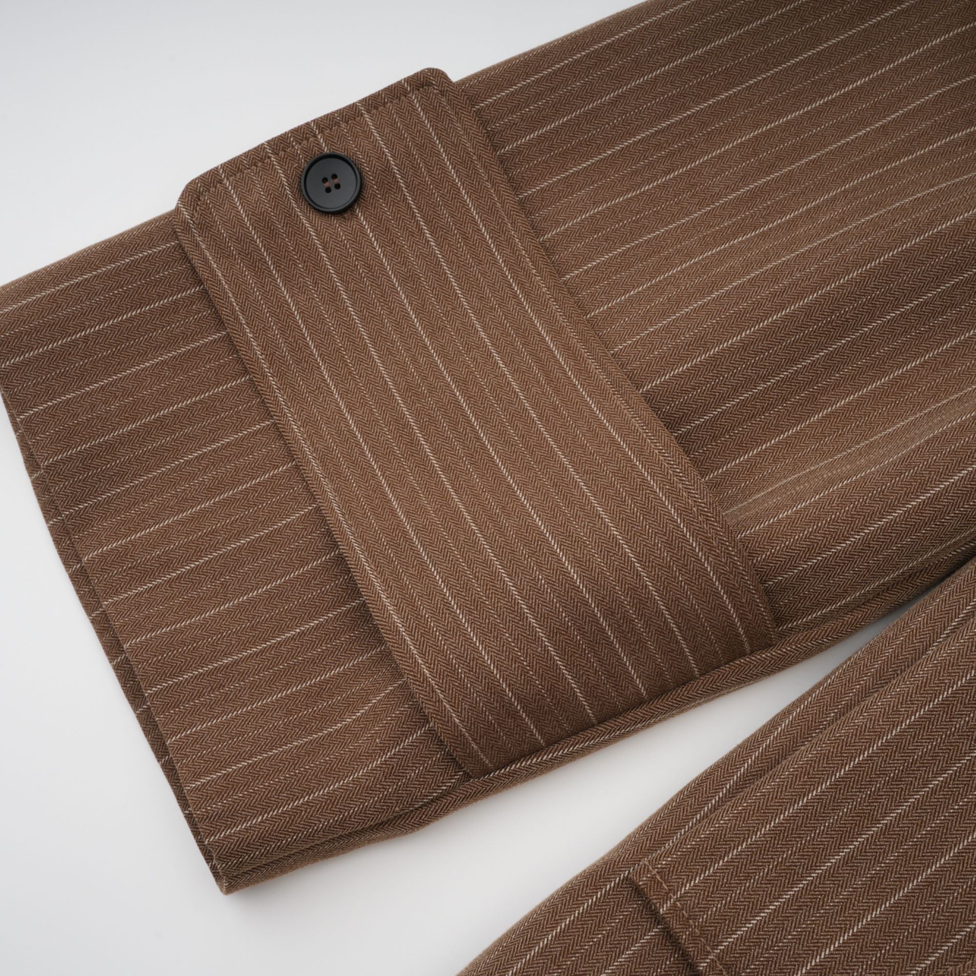 Clémence Brown Striped Trench Coat & Trousers Set