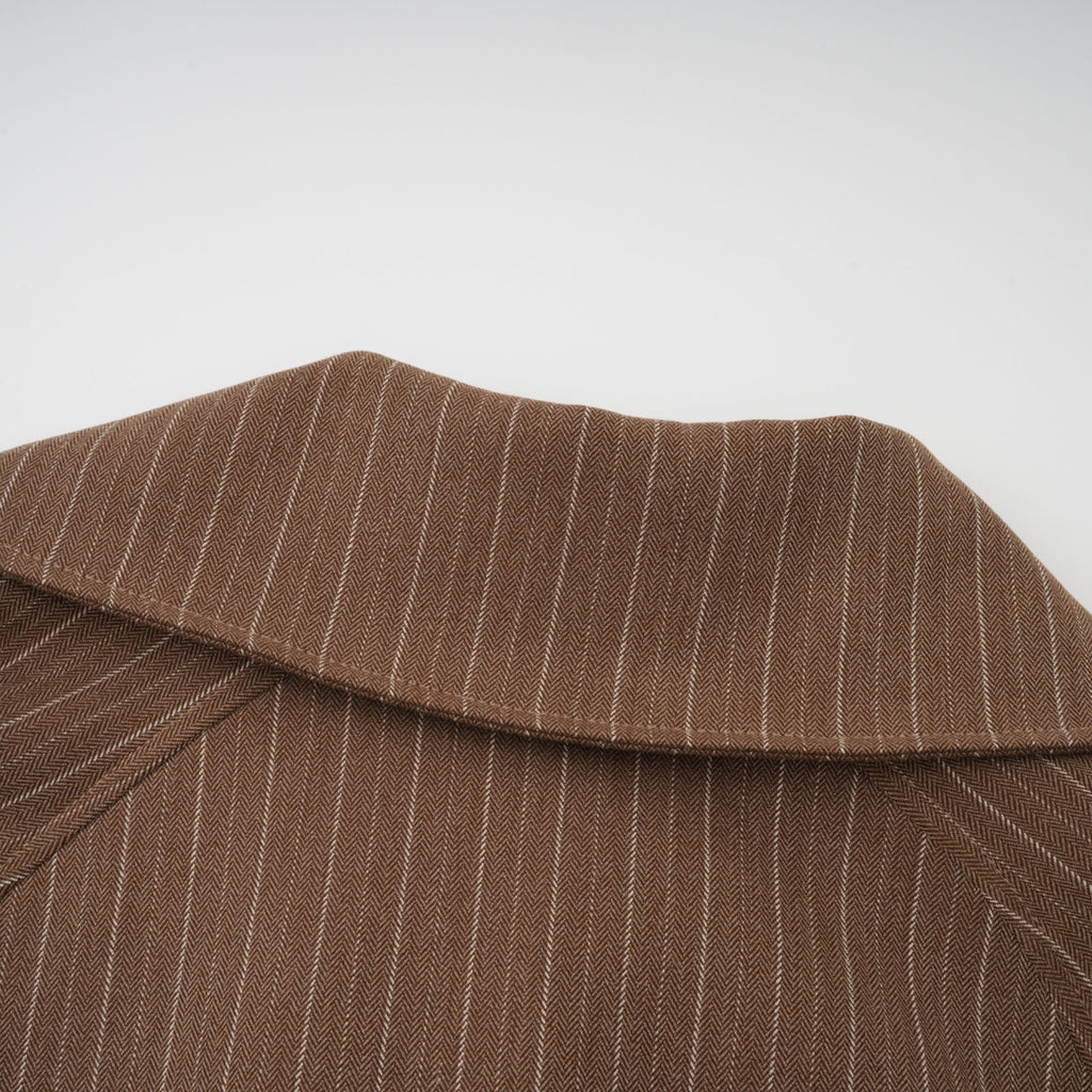 Clémence Brown Striped Trench Coat & Trousers Set