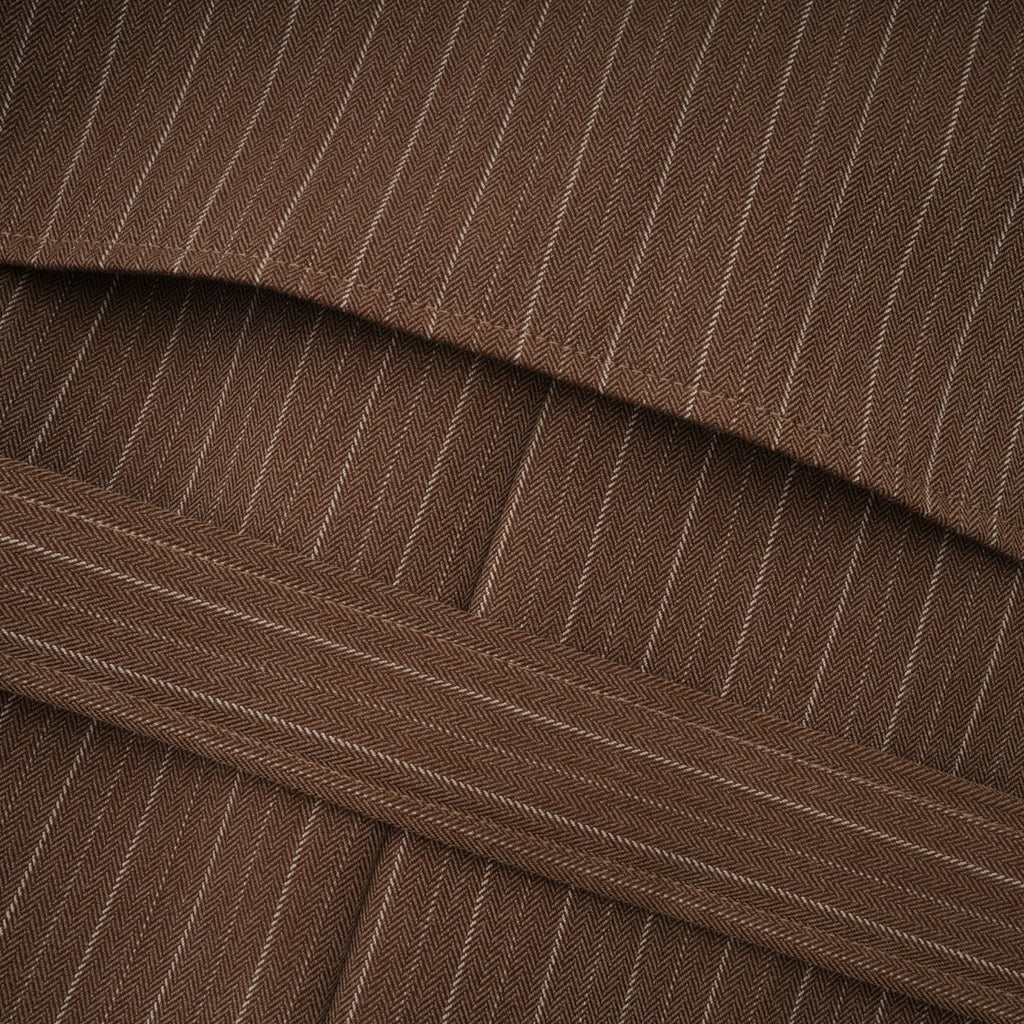 Clémence Brown Striped Trench Coat & Trousers Set