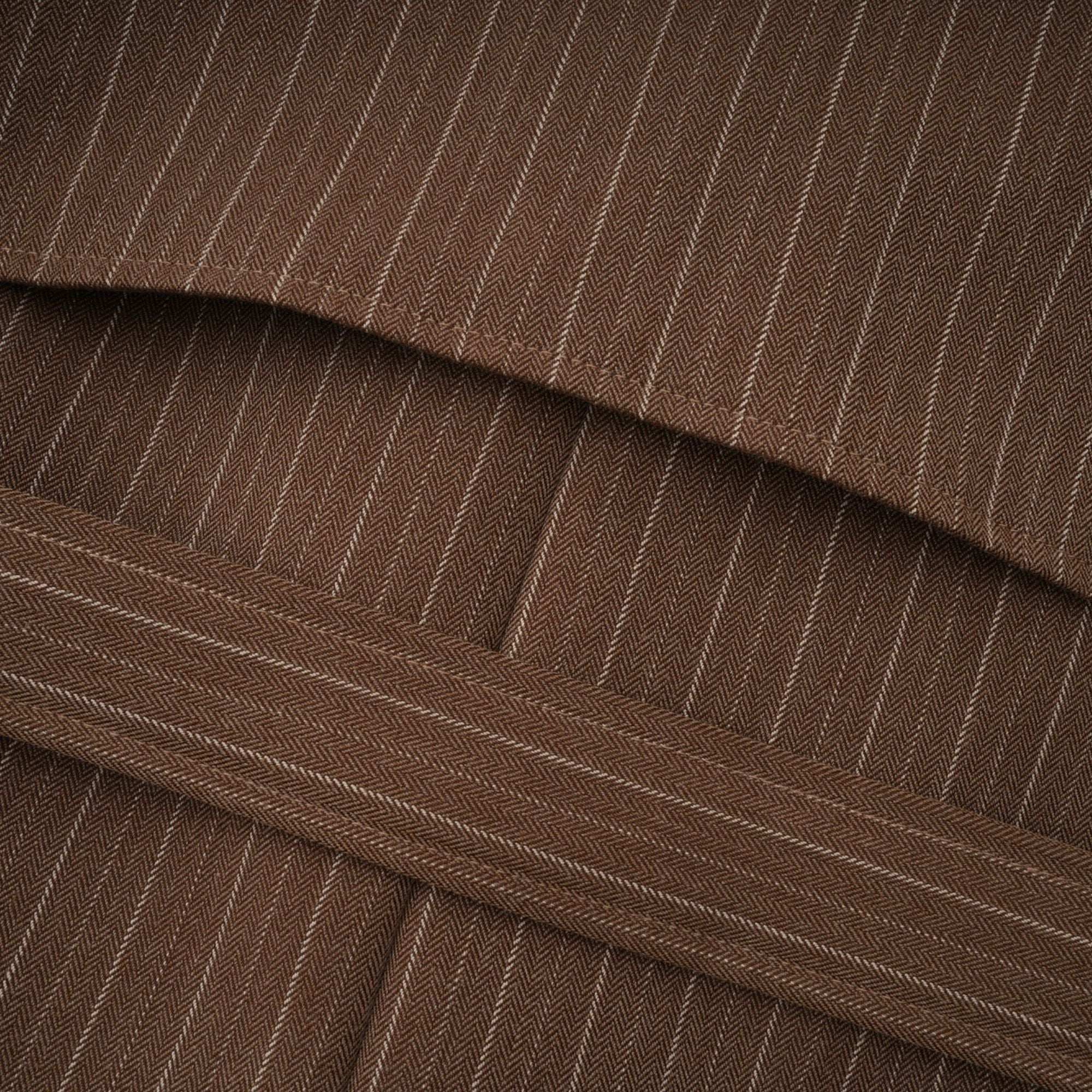 Clémence Brown Striped Trench Coat & Trousers Set