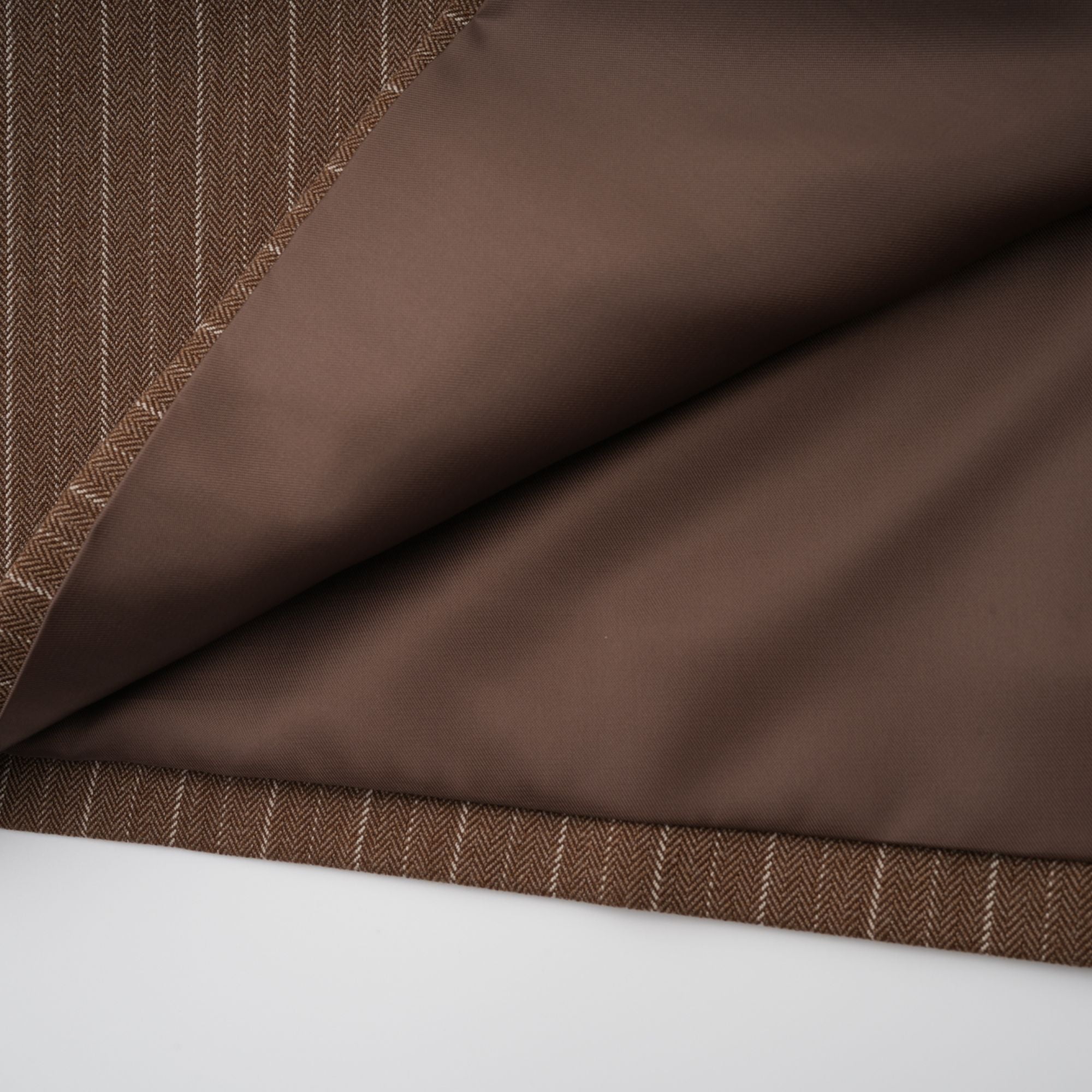 Clémence Brown Striped Trench Coat & Trousers Set