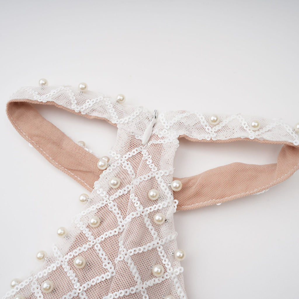 Claudine white embellished halterneck maxi dress