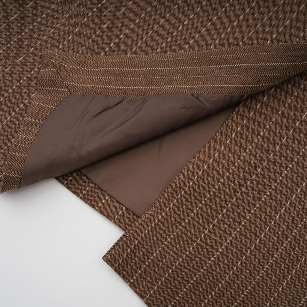 Clémence Brown Striped Trench Coat & Trousers Set