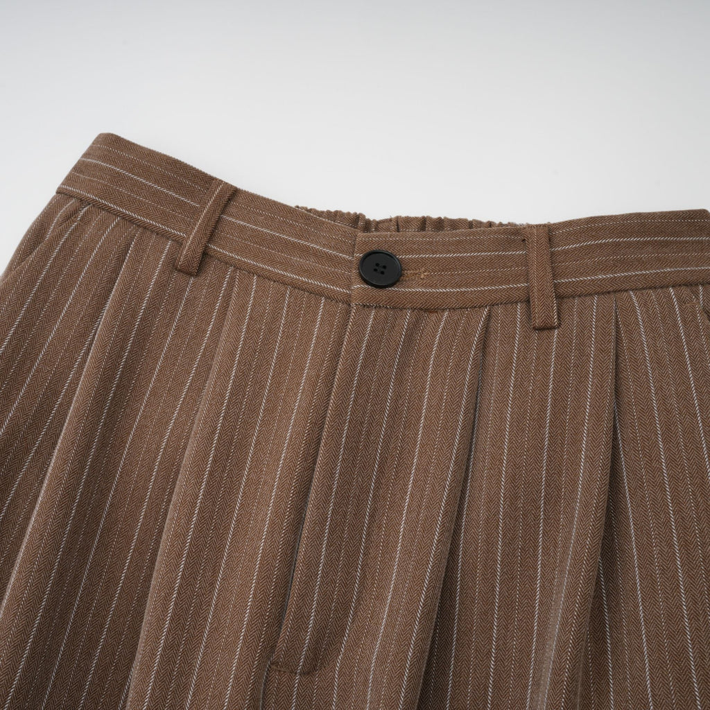 Clémence Brown Striped Trench Coat & Trousers Set