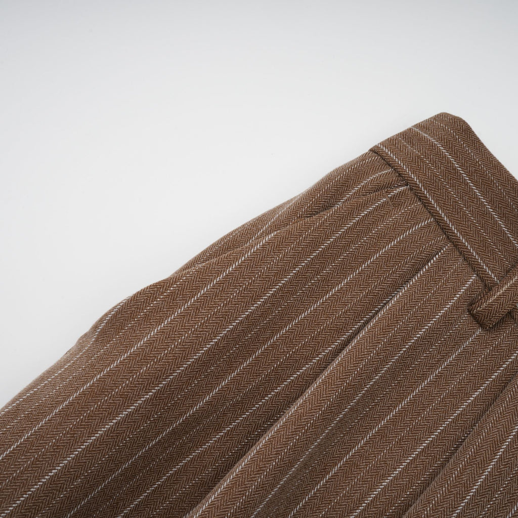 Clémence Brown Striped Trench Coat & Trousers Set