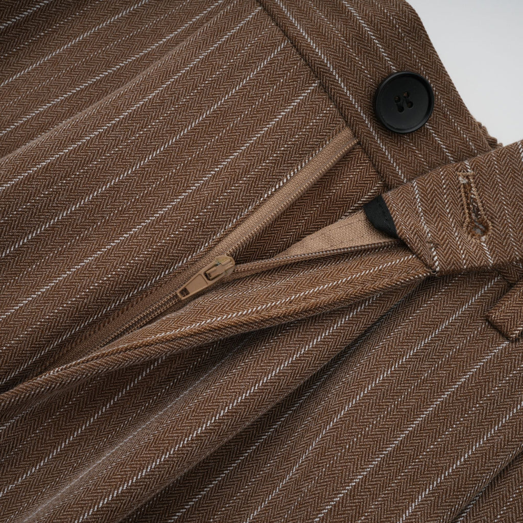 Clémence Brown Striped Trench Coat & Trousers Set