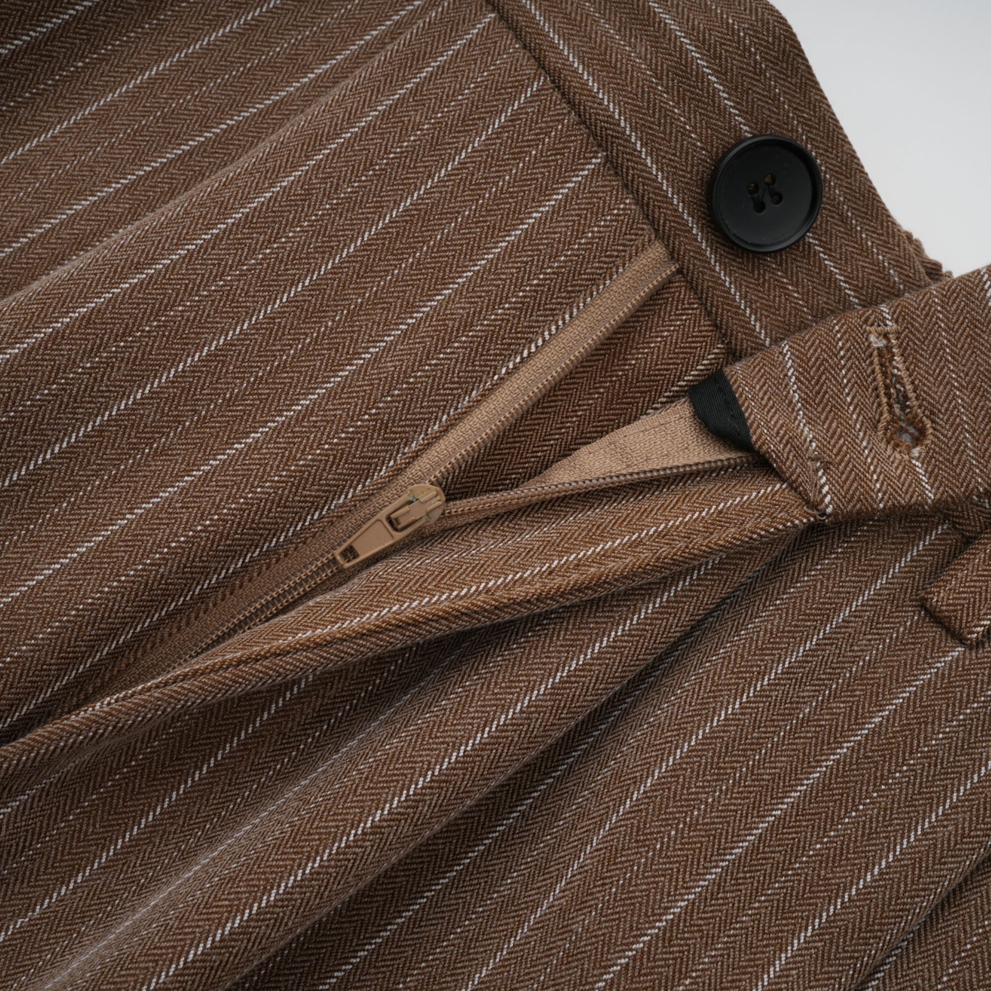 Clémence Brown Striped Trench Coat & Trousers Set