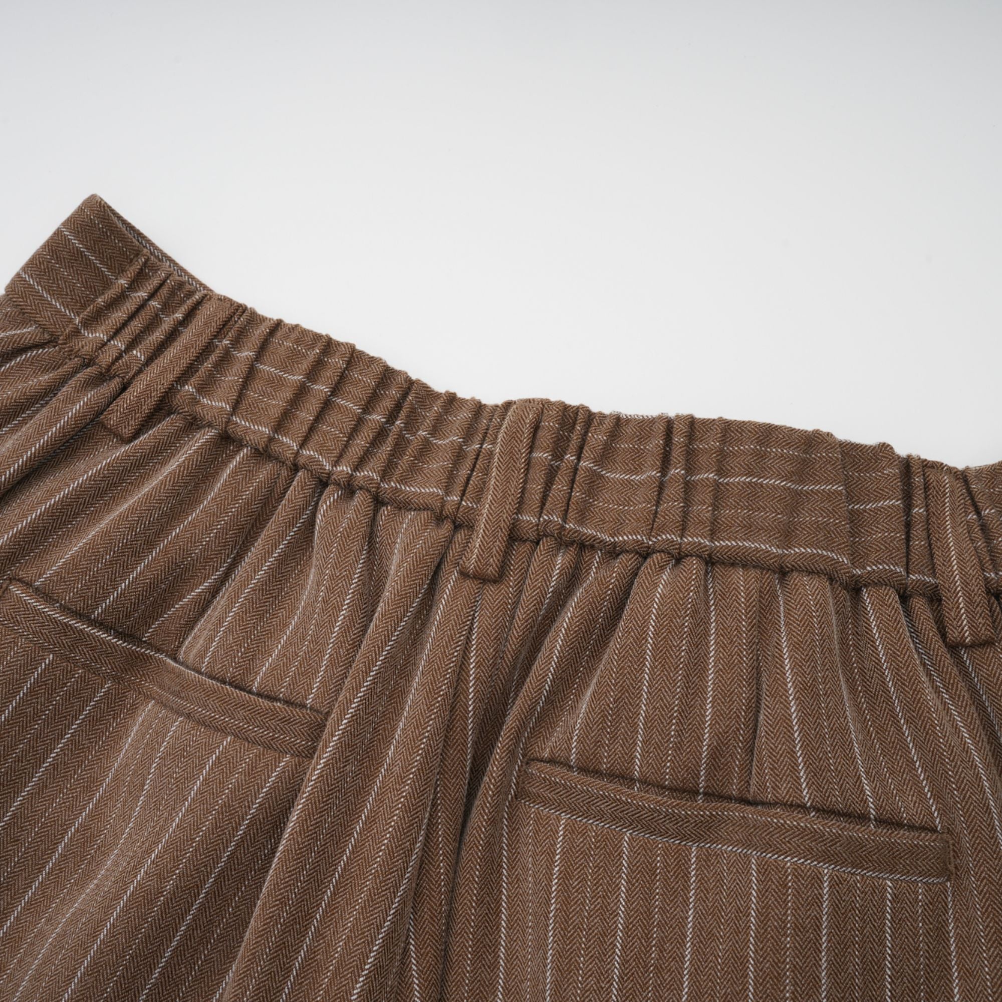 Clémence Brown Striped Trench Coat & Trousers Set