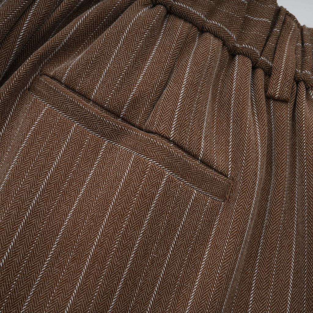 Clémence Brown Striped Trench Coat & Trousers Set