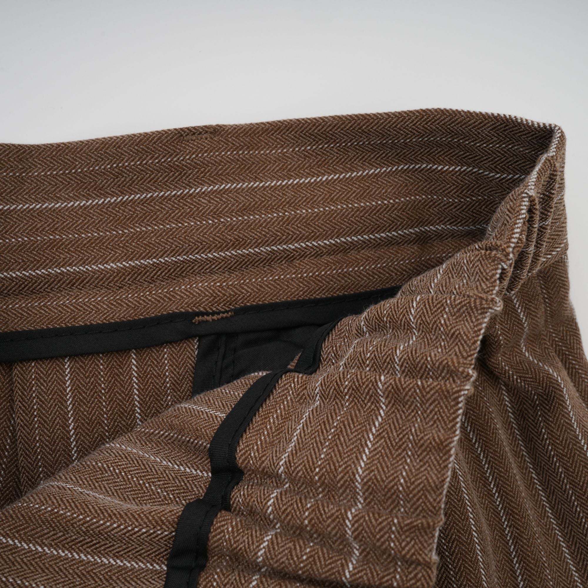Clémence Brown Striped Trench Coat & Trousers Set
