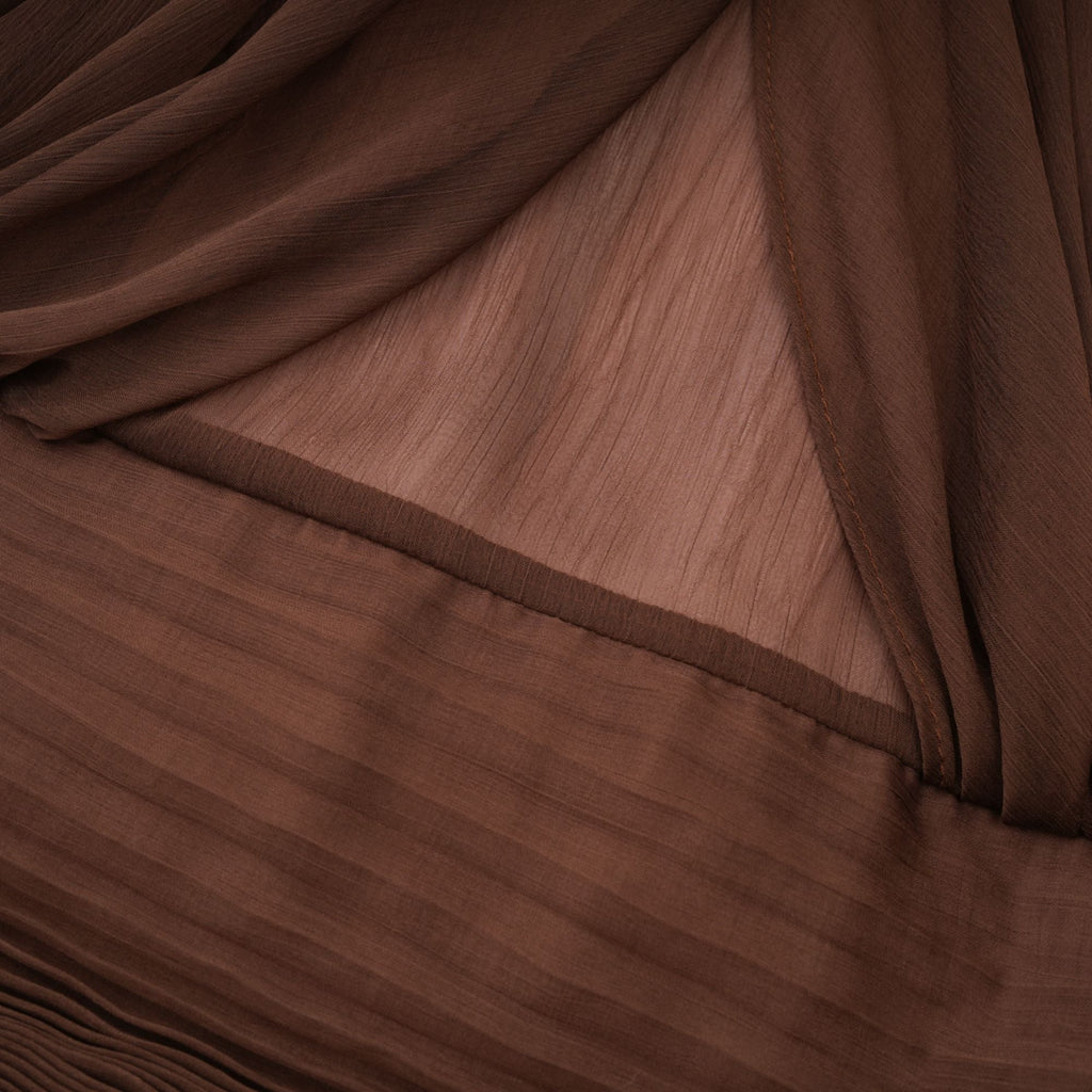 Jade Brown Ruched Tulle Mini Dress