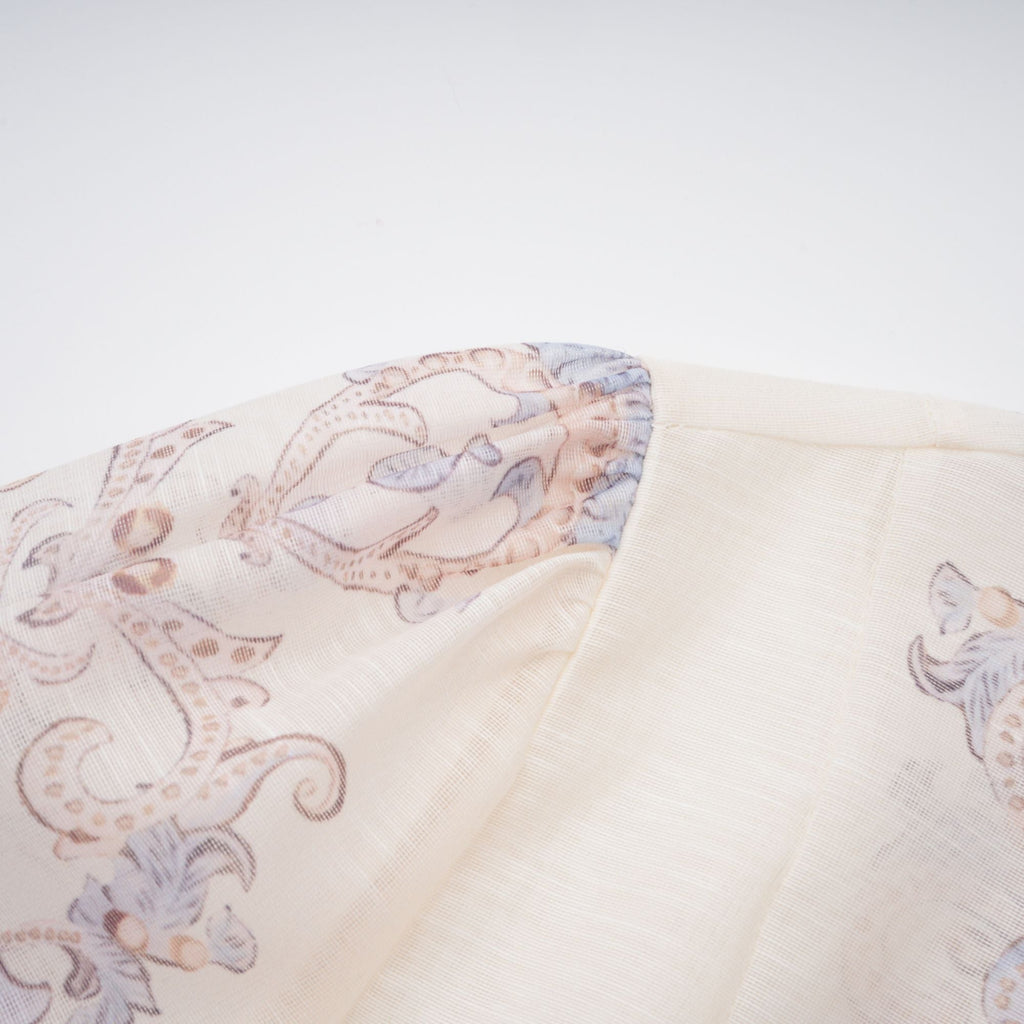 Fabienne Neutral Floral Print Mini Dress