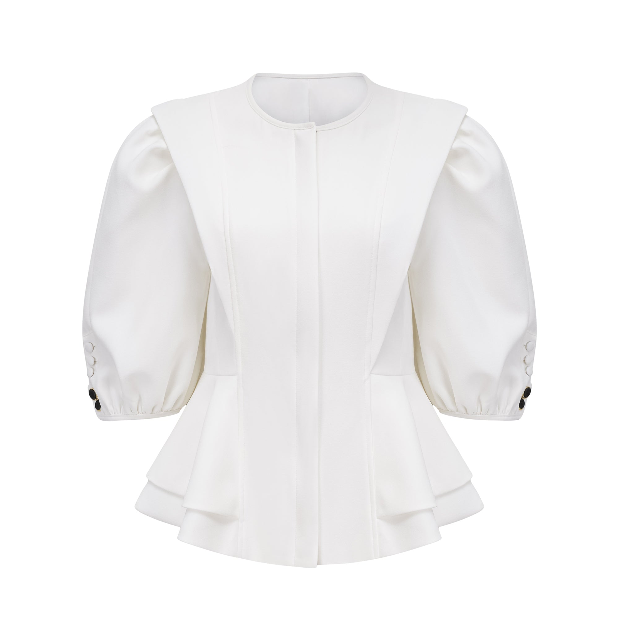 Gwenaëlle White Peplum Waist Blouse