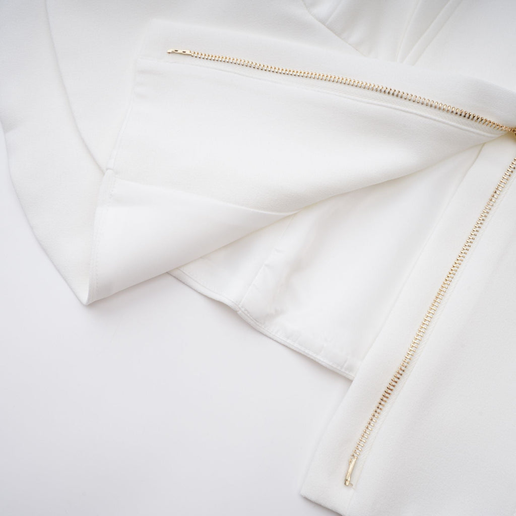 Gwenaëlle White Peplum Waist Blouse