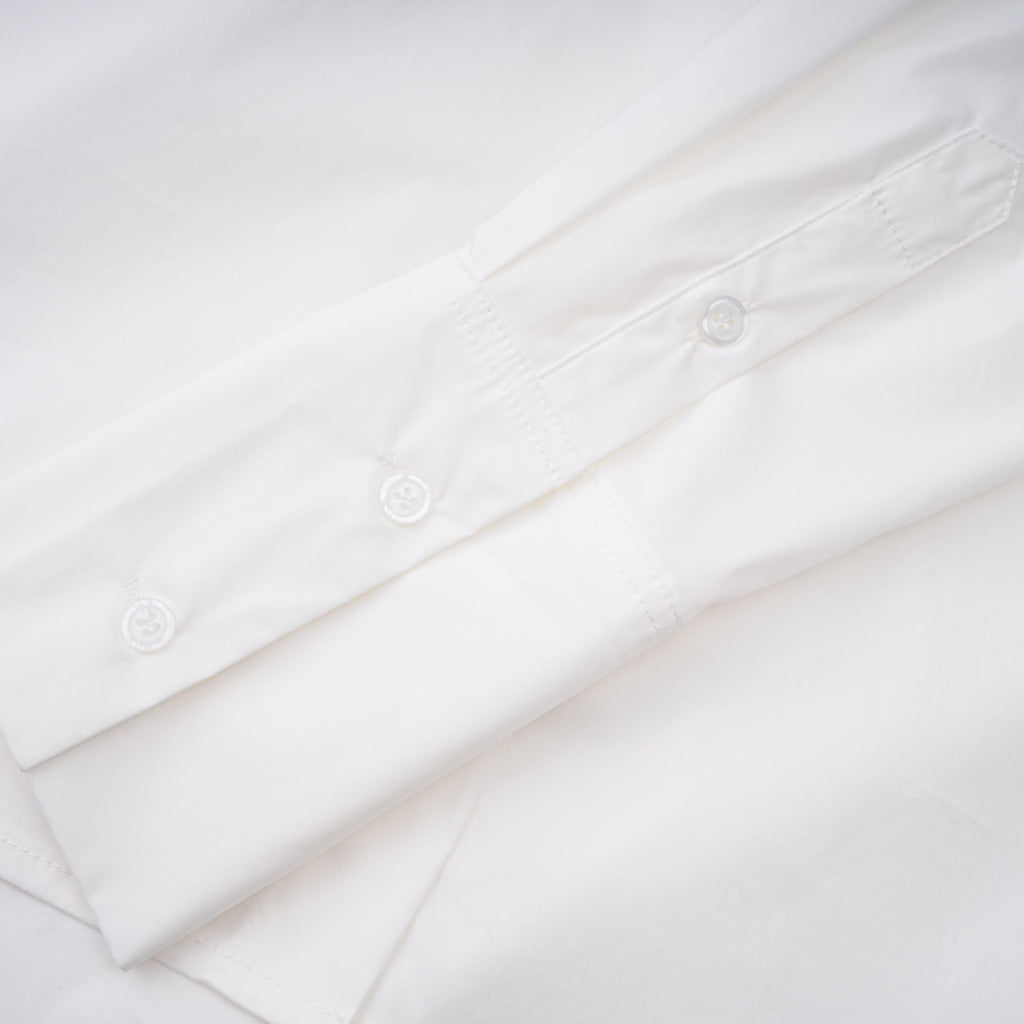 Fernande White Rhinestone Mesh Panel Shirt
