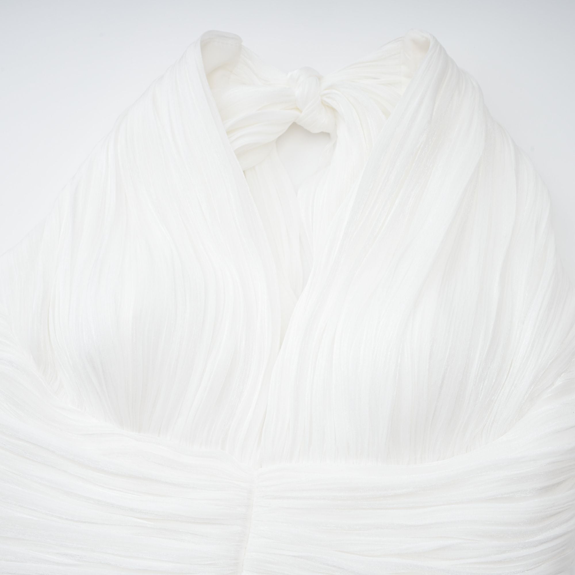 Emmeline White Train Design Gathered Maxi Dress