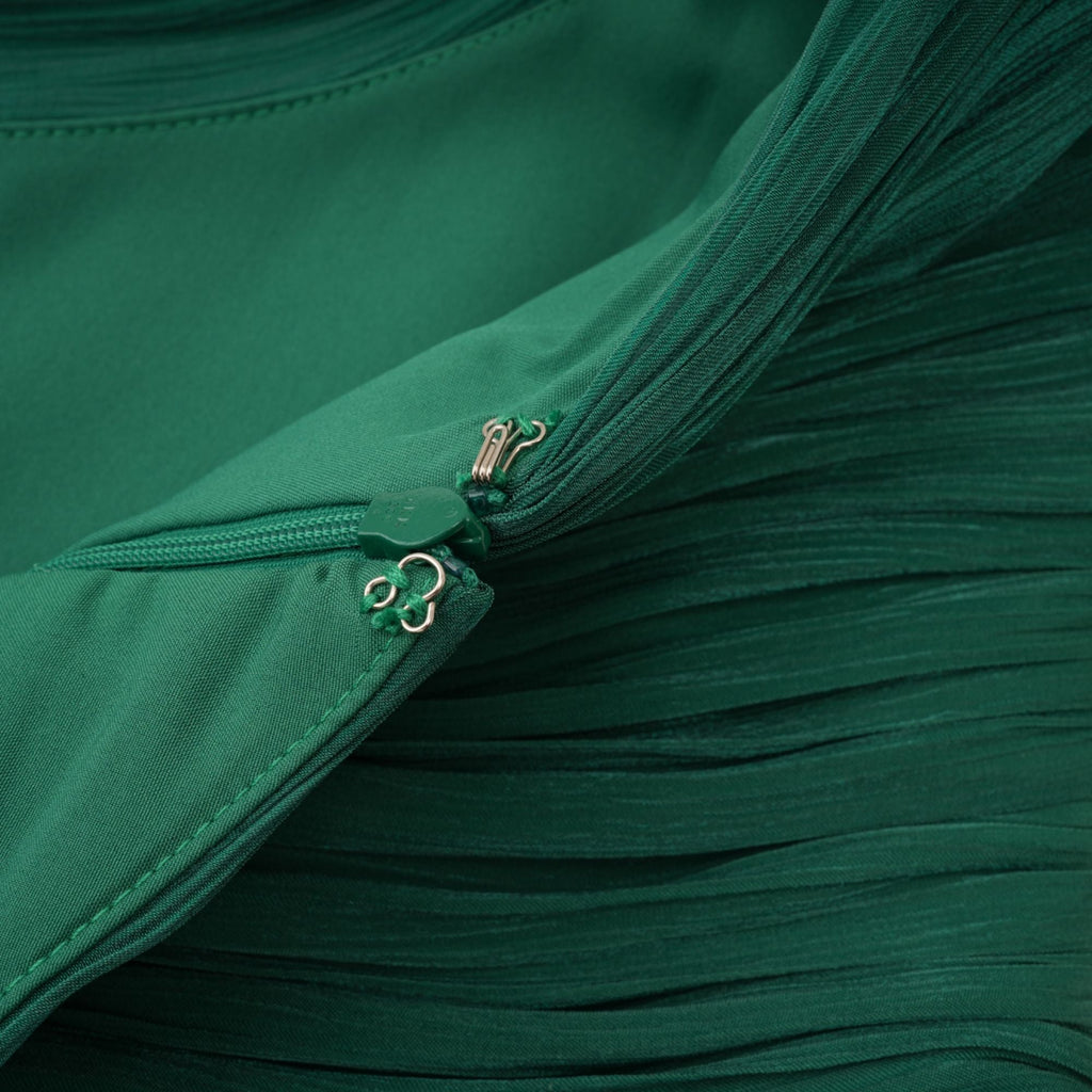 Emerald Green One Shoulder Ruched Maxi Dress
