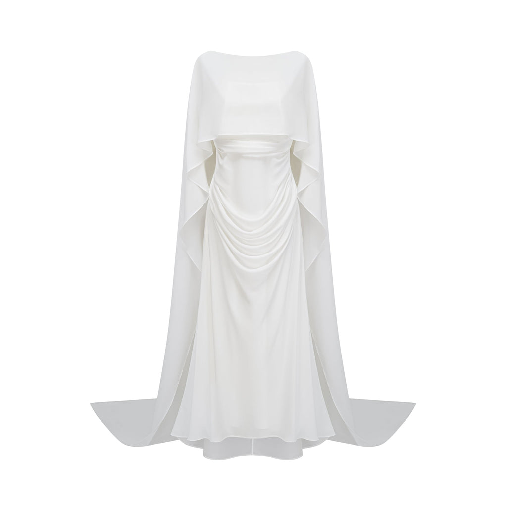Léonie White Tulle Cape & Dress Set