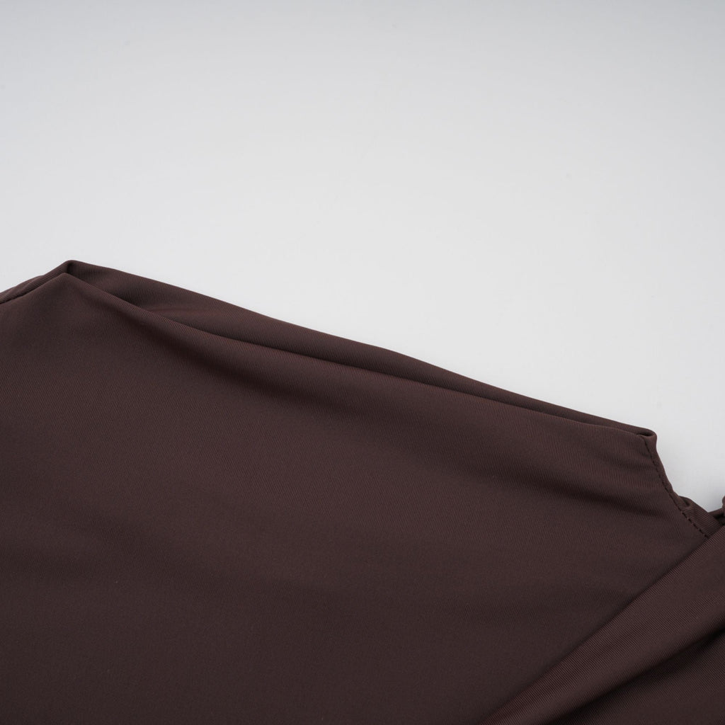 Fée Brown Asymmetrical Ruched Mini Dress