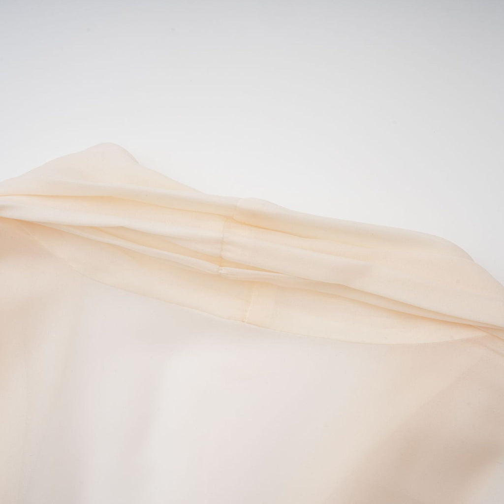 Riley Cream White Draped Tulle Maxi Dress