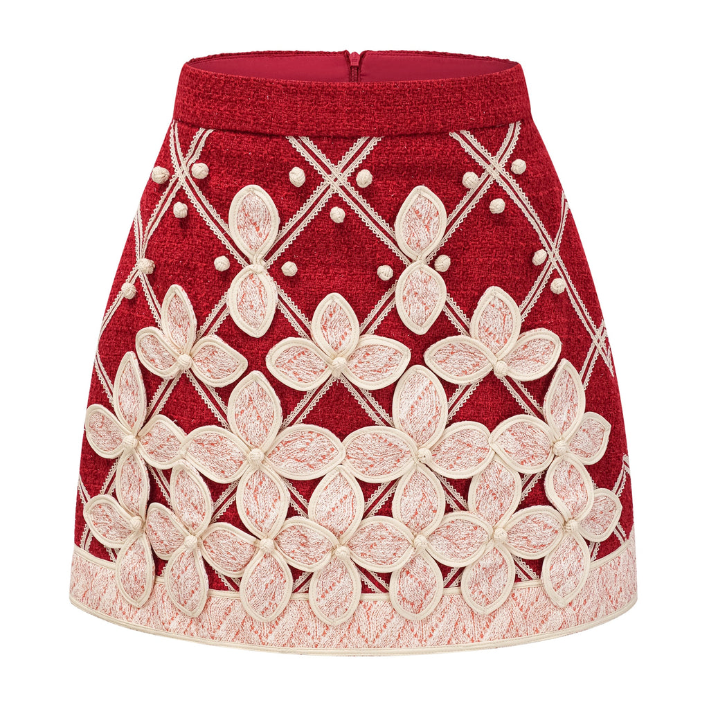 Carolina Pink Crochet Knit Blouse & Skirt Set