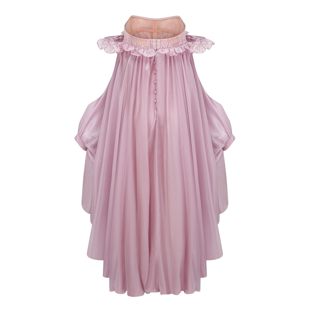 Brooklyn Pink Glossy Bubble Hem Mini Dress