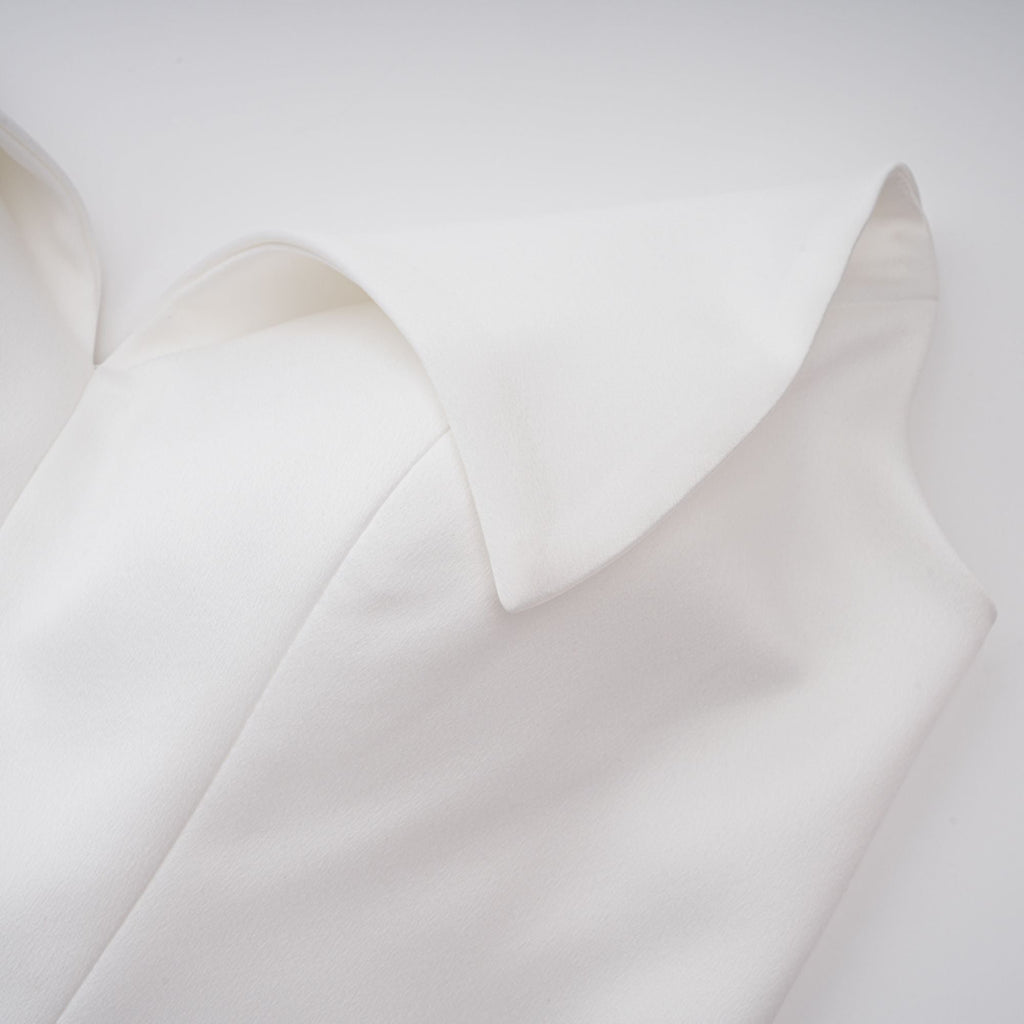 Alba White Barrel Waist Corset Maxi Dress