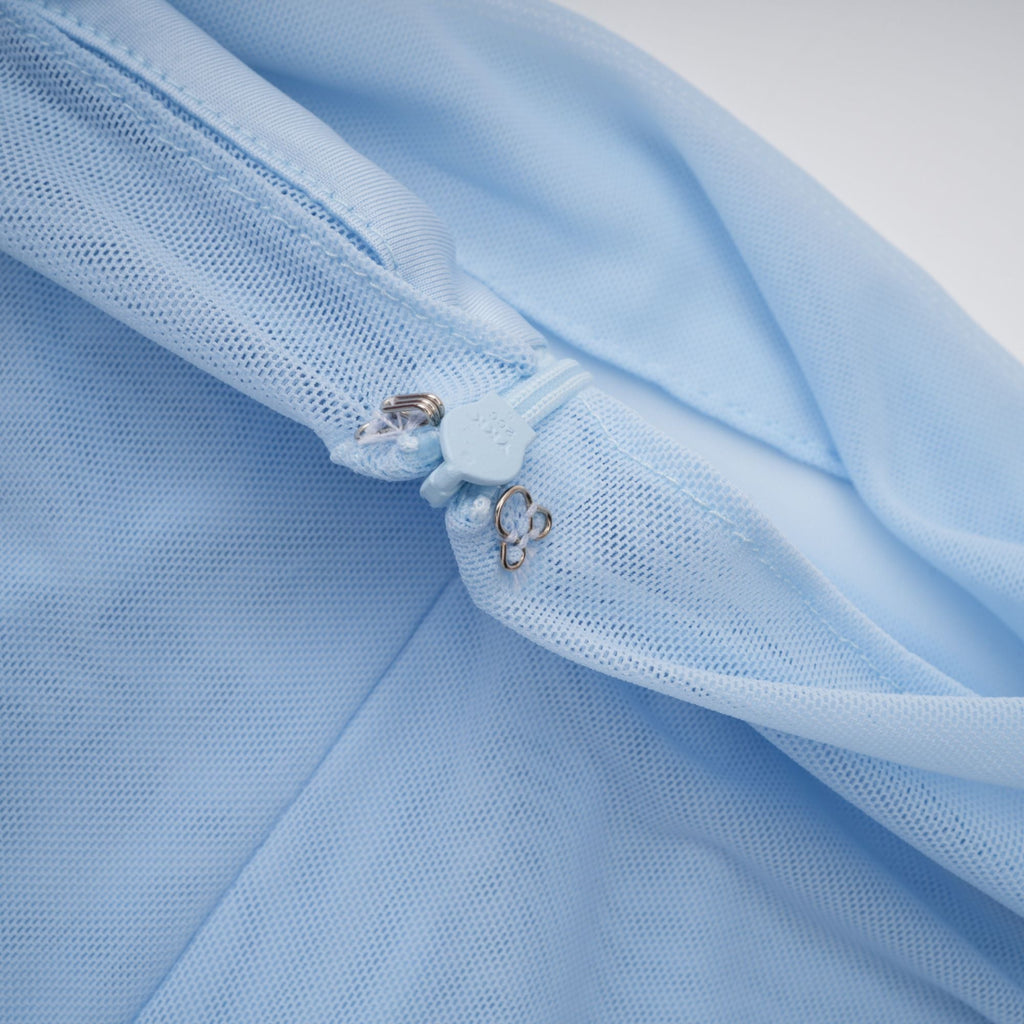Sylphe Baby-Blue Asymmetrical Pleated Sleeveless Mini Dress