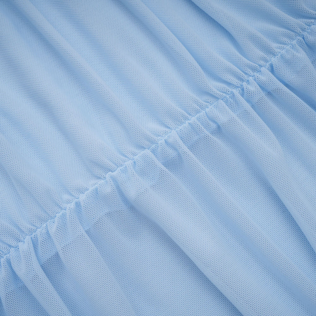 Sylphe Baby-Blue Asymmetrical Pleated Sleeveless Mini Dress