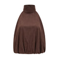 Chaney Brown Suede Bubble Hem Top & Shorts Set