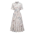 Héloïse White Floral Print Summer Midi Dress