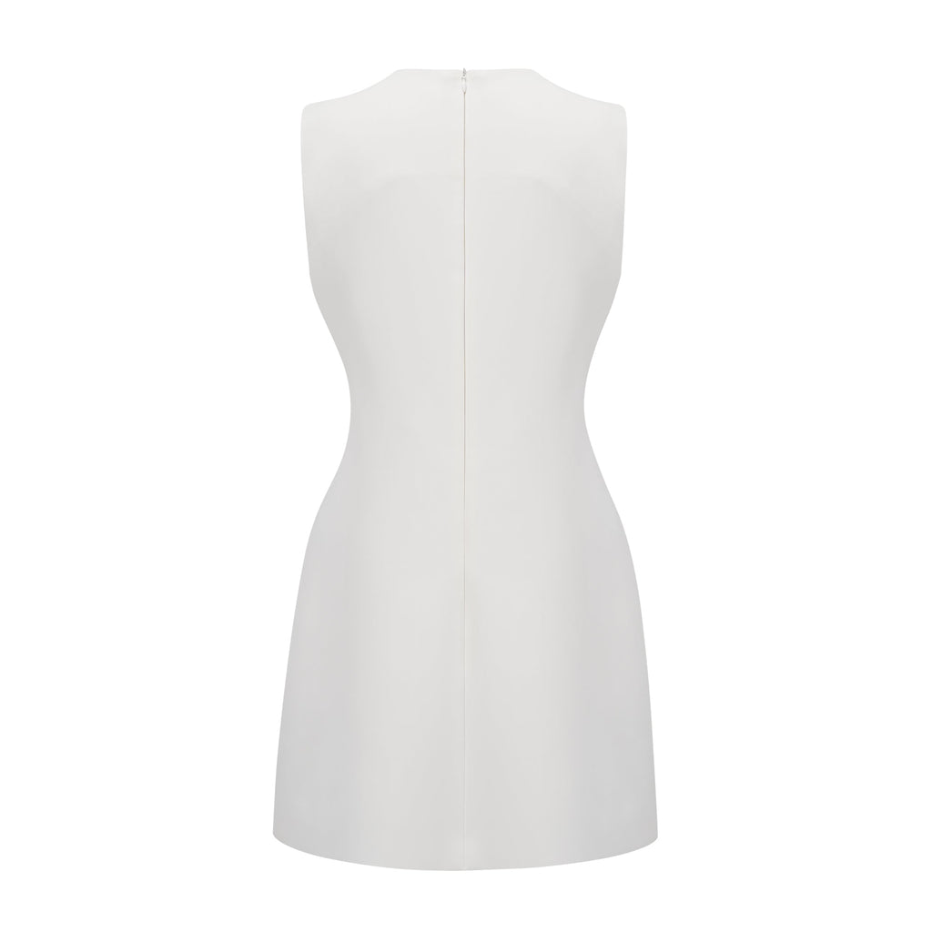 Irène White Sequin Floral Embroidered Mini Dress
