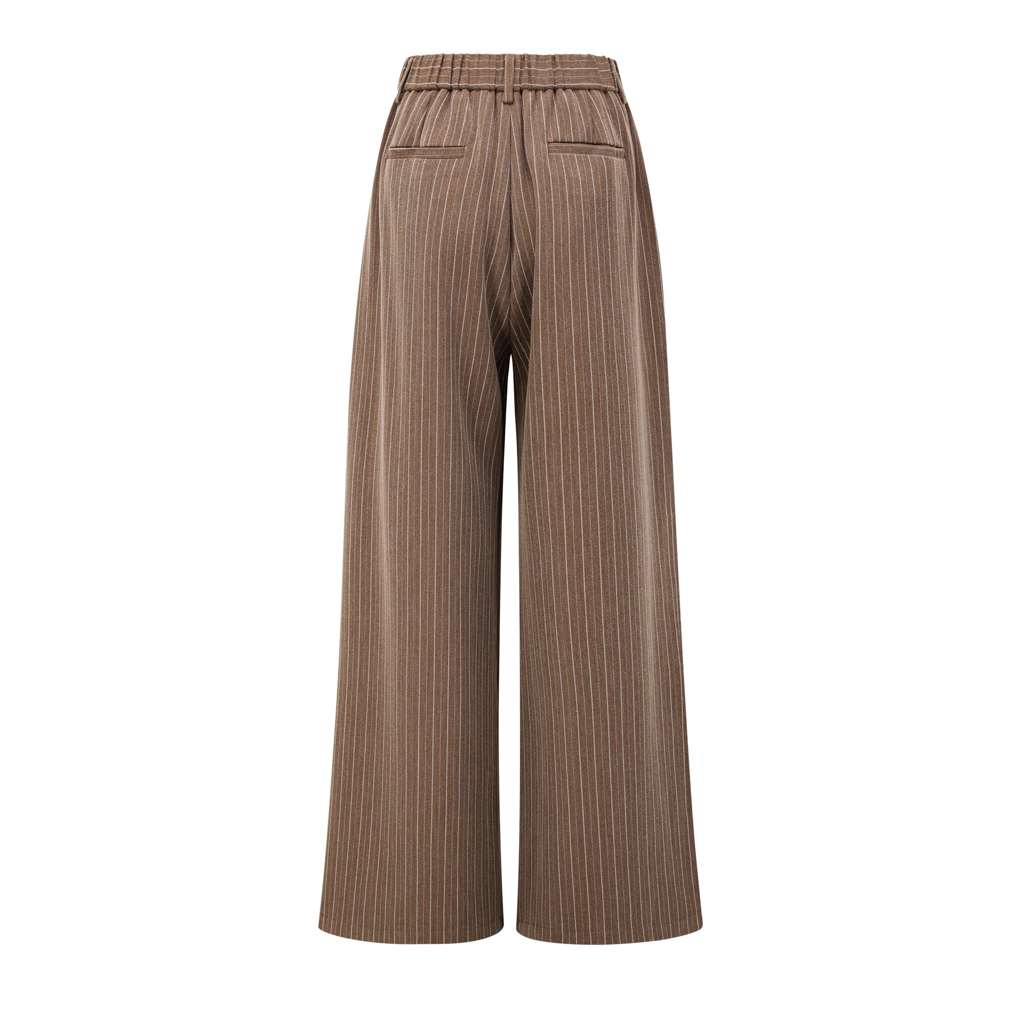 Clémence Brown Striped Trench Coat & Trousers Set