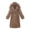 Clémence Brown Striped Trench Coat & Trousers Set